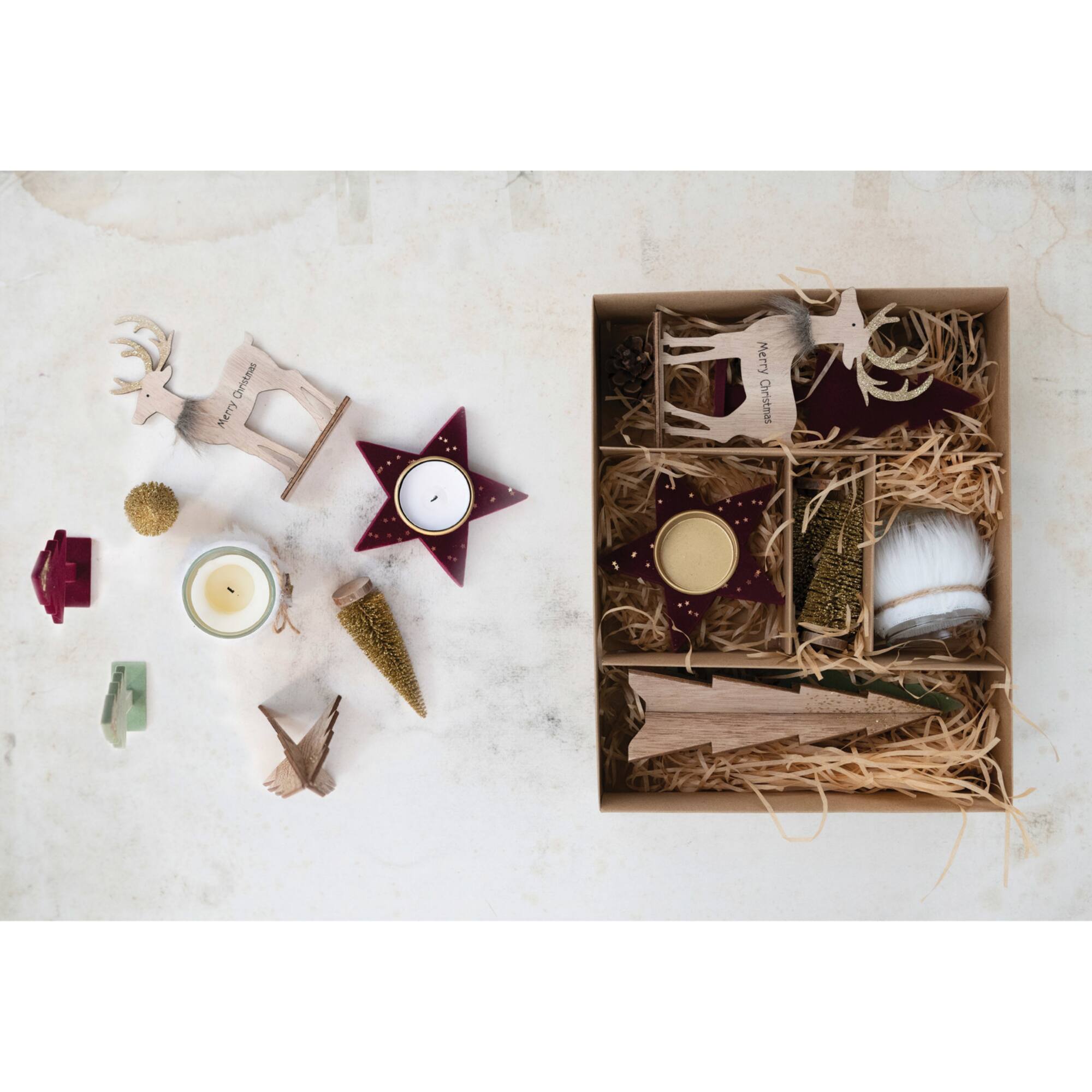 Hello Honey® 13 Piece Faux Fur & Star Candle & Woodland Icons Candle Garden Kit